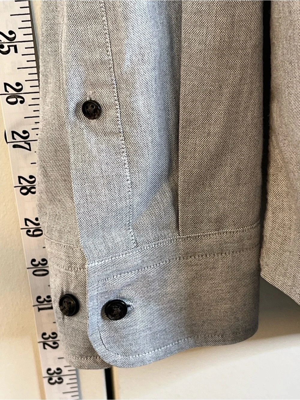 Banana Republic Men’s XL Grant Fit Gray 100% Cotton Stretch Oxford Button Down